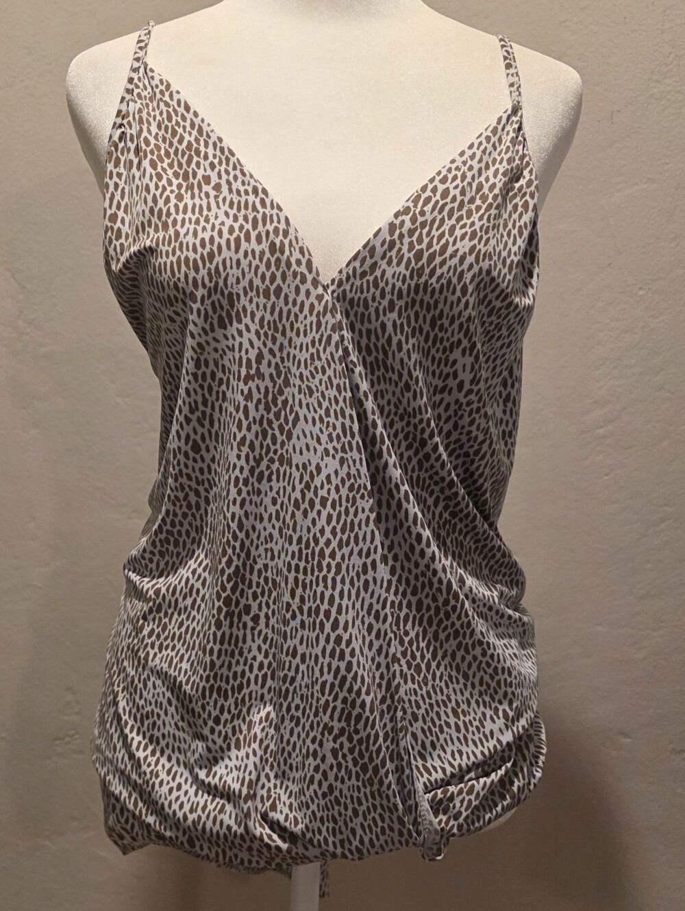 Beacon Brown and White Animal Print Wrap Cami